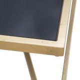 Tavolino da Salotto Nero oro Forma Rettangolare Colore Ripiano Nero 110x60x45h cm, Materiale Struttura in Metallo - Keswic