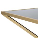 Tavolino da Salotto Nero oro Forma Rettangolare Colore Ripiano Nero 110x60x45h cm, Materiale Struttura in Metallo - Keswic