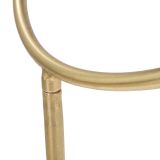 Tavolino da Salotto Nero oro Portatelefono Forma Rotondo 40x40x80h cm, Colore Ripiano Nero - Uspall