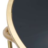 Tavolino da Salotto Nero oro Portatelefono Forma Rotondo 40x40x80h cm, Colore Ripiano Nero - Uspall
