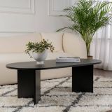 Tavolino da Salotto Nero Peso Massimo Supportato 20 kg Forma Rettangolare 119x60x40h cm, Materiale Piano in Legno Nobilitato - Elain