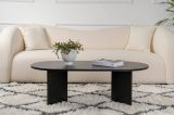 Tavolino da Salotto Nero Peso Massimo Supportato 20 kg Forma Rettangolare 119x60x40h cm, Materiale Piano in Legno Nobilitato - Elain