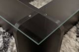 Tavolino da Salotto Nero Portariviste Forma Rettangolare 105x65x30h cm, Materiale Piano in Vetro - Kallias