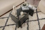 Tavolino da Salotto Nero Portariviste Forma Rettangolare 105x65x40h cm, Materiale Piano in Vetro - Azriel