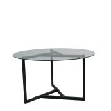 Tavolino da Salotto Nero Portariviste Forma Rotonda 75x75x42h cm, Materiale Piano in Vetro - Esperia