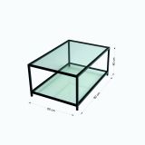 Tavolino da Salotto Nero Portariviste un Vano 90x60x40h cm, Forma Rettangolare - Mina