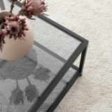 Tavolino da Salotto Nero Portariviste un Vano 90x60x40h cm, Forma Rettangolare - Mina