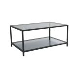 Tavolino da Salotto Nero Portariviste un Vano 90x60x40h cm, Forma Rettangolare - Mina
