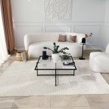 Tavolino da Salotto Nero Resistente All'appannamento Forma Quadrata 85x85x35h cm, Materiale Piano in Vetro - Mascate