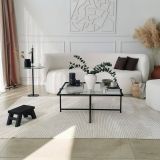 Tavolino da Salotto Nero Resistente All'appannamento Forma Quadrata 85x85x35h cm, Materiale Piano in Vetro - Mascate