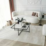 Tavolino da Salotto Nero Resistente All'appannamento Forma Quadrata 85x85x35h cm, Materiale Piano in Vetro - Mascate