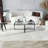 Tavolino da Salotto Nero Resistente All'appannamento Forma Rettangolare 94x64x35h cm, Materiale Piano in Vetro - Anna