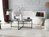 Tavolino da Salotto Nero Resistente All'appannamento Forma Rettangolare 94x64x35h cm, Materiale Piano in Vetro - Anna