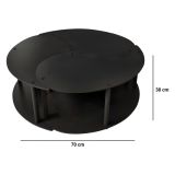 Tavolino da Salotto Nero set 3 Pezzi 3 Vani 70x70x38h cm, Forma Rotondo - Gignese
