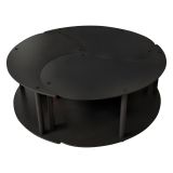 Tavolino da Salotto Nero set 3 Pezzi 3 Vani 70x70x38h cm, Forma Rotondo - Gignese