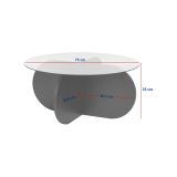 Tavolino da Salotto Nero Trasparente Forma Rotondo Colore Ripiano Trasparente 75x75x35h cm, Materiale Struttura in Vetro - Cugnoli