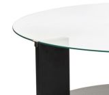 Tavolino da Salotto Nero Trasparente Forma Rotondo Colore Ripiano Trasparente 75x75x40h cm, Materiale Struttura in Vetro - Canevino
