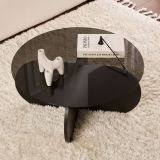 Tavolino da Salotto Nero Trasparente Fume Forma Rotondo Colore Ripiano Trasparente 75x75x35h cm, Materiale Struttura in Vetro - Cugnoli