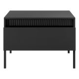 Tavolino da Salotto Nero un Cassetto con Piedini 68x48x68h cm, un Vano - Kasinela