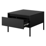 Tavolino da Salotto Nero un Cassetto con Piedini 68x48x68h cm, un Vano - Kasinela