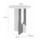 Tavolino da salotto Nysa, Tavolo basso da soggiorno, Ripiano da caffè, Tavolino per divano, 40x40h47 cm, Bianco e Rovere