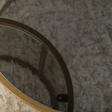 Tavolino da Salotto oro Bronzo set di 2 Tavolini Forma Rotondo 60x60x43h cm, Materiale Struttura in Vetro - Xaden