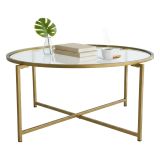 Tavolino da Salotto oro Cassetti 83x83x40h cm, Vani - Ecaterina