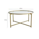 Tavolino da Salotto oro Cassetti 83x83x40h cm, Vani - Ecaterina