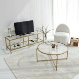 Tavolino da Salotto oro Cassetti 83x83x40h cm, Vani - Ecaterina