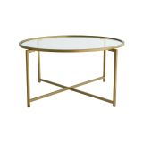 Tavolino da Salotto oro Cassetti 83x83x40h cm, Vani - Ecaterina