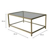 Tavolino da Salotto oro Cassetti 90x60x40h cm, un Vano - Mina