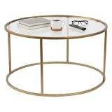 Tavolino da Salotto oro Cassetti Peso Massimo Supportato 10 kg 80x80x43h cm, Vani - Geralt