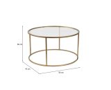 Tavolino da Salotto oro Cassetti Peso Massimo Supportato 10 kg 80x80x43h cm, Vani - Geralt