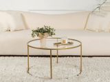 Tavolino da Salotto oro Cassetti Peso Massimo Supportato 10 kg 80x80x43h cm, Vani - Geralt