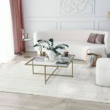 Tavolino da Salotto oro Cassetti Resistente All'appannamento 85x85x35h cm, Vani - Mascate