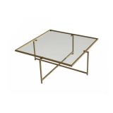 Tavolino da Salotto oro Cassetti Resistente All'appannamento 85x85x35h cm, Vani - Mascate