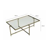 Tavolino da Salotto oro Cassetti Resistente All'appannamento 94x64x35h cm, Vani - Anna