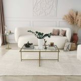 Tavolino da Salotto oro Cassetti Resistente All'appannamento 94x64x35h cm, Vani - Anna