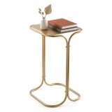 Tavolino da Salotto oro Forma Quadrato Materiale Piano in Metallo 30x30x52h cm, Colore Ripiano oro - Perrero