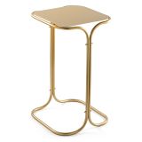 Tavolino da Salotto oro Forma Quadrato Materiale Piano in Metallo 30x30x52h cm, Colore Ripiano oro - Perrero
