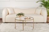 Tavolino da Salotto oro Forma Rotondo Materiale Piano in Vetro 80x80x43h cm, Colore Ripiano Trasparente - Moena