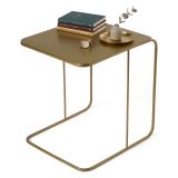 Tavolino da Salotto oro Lucido Forma Rettangolare Materiale Piano in Metallo 47x46x57h cm, Colore Ripiano oro - Cattaneo