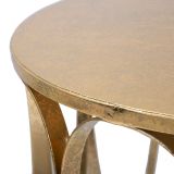 Tavolino da Salotto oro Portaoggetti Forma Rotondo 37x37x58h cm, Colore Ripiano oro - Danoba