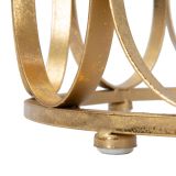 Tavolino da Salotto oro Portaoggetti Forma Rotondo 37x37x58h cm, Colore Ripiano oro - Danoba
