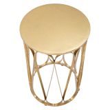 Tavolino da Salotto oro Portaoggetti Forma Rotondo 37x37x58h cm, Colore Ripiano oro - Danoba