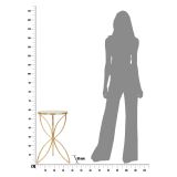 Tavolino da Salotto oro Trasparente Design con Farfalla Forma Rotondo 35x35x60h cm, Colore Ripiano Trasparente - Balesosa