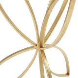 Tavolino da Salotto oro Trasparente Design con Farfalla Forma Rotondo 35x35x60h cm, Colore Ripiano Trasparente - Balesosa