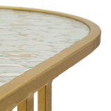 Tavolino da Salotto oro Trasparente Forma Ovale Colore Ripiano Trasparente 90x50x45h cm, Materiale Struttura in Vetro - Fadali