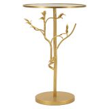 Tavolino da Salotto oro Trasparente Forma Rotondo Colore Ripiano Trasparente 38x38x60h cm, Materiale Struttura in Vetro - Amasya
