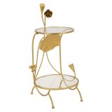 Tavolino da Salotto oro Trasparente Forma Rotondo Colore Ripiano Trasparente 40x40x78h cm, Materiale Struttura in Vetro - Danesami